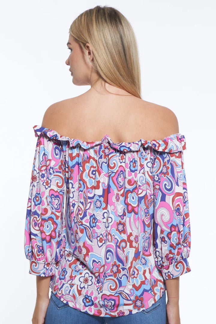 Wilson Ruffled Edge Off The Shoulder Luxe Top
