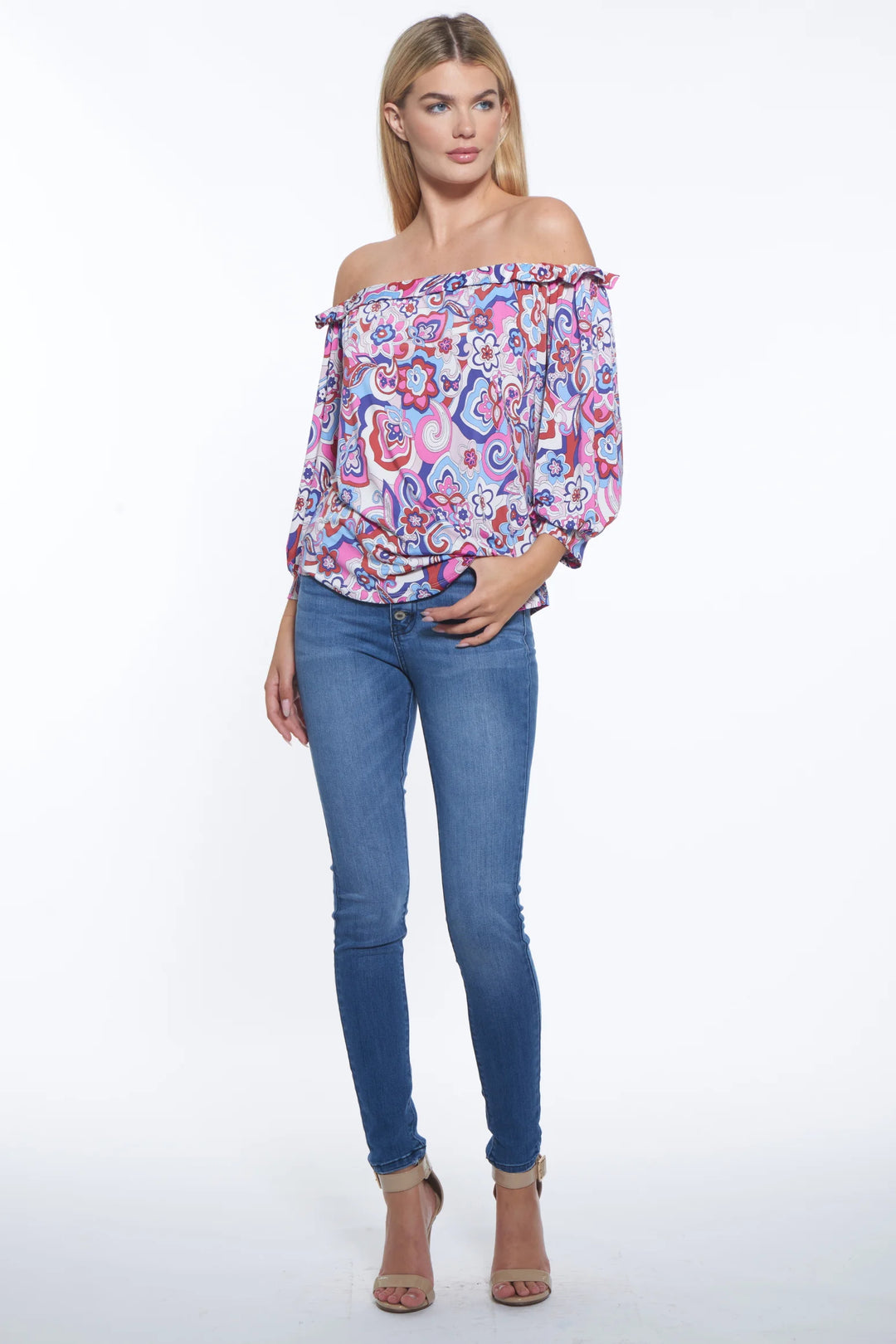 Wilson Ruffled Edge Off The Shoulder Luxe Top