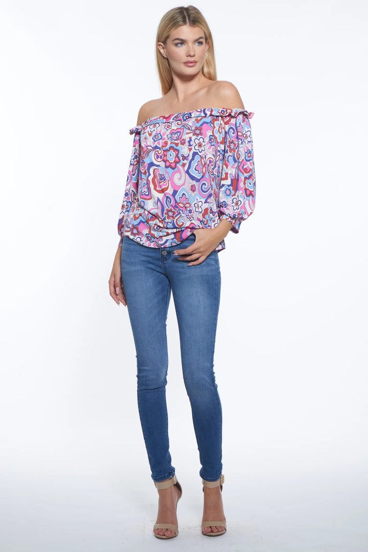 Wilson Ruffled Edge Off The Shoulder Luxe Top