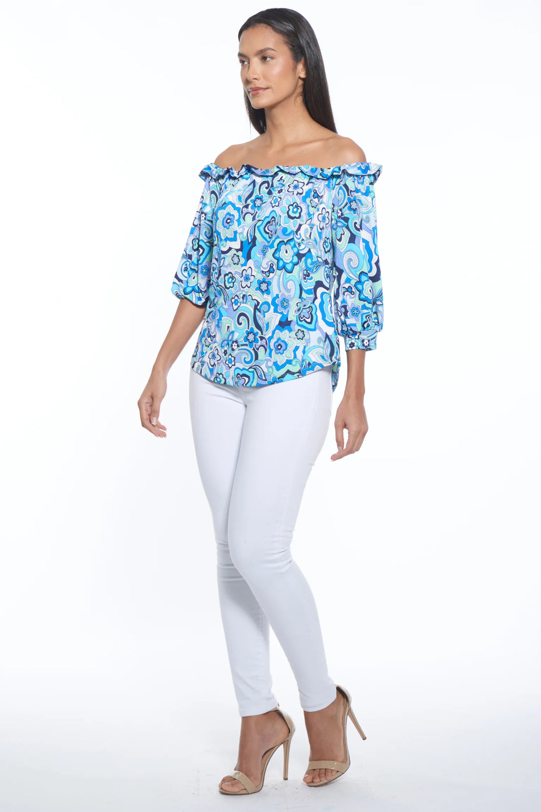 Wilson Ruffled Edge Off The Shoulder Luxe Top