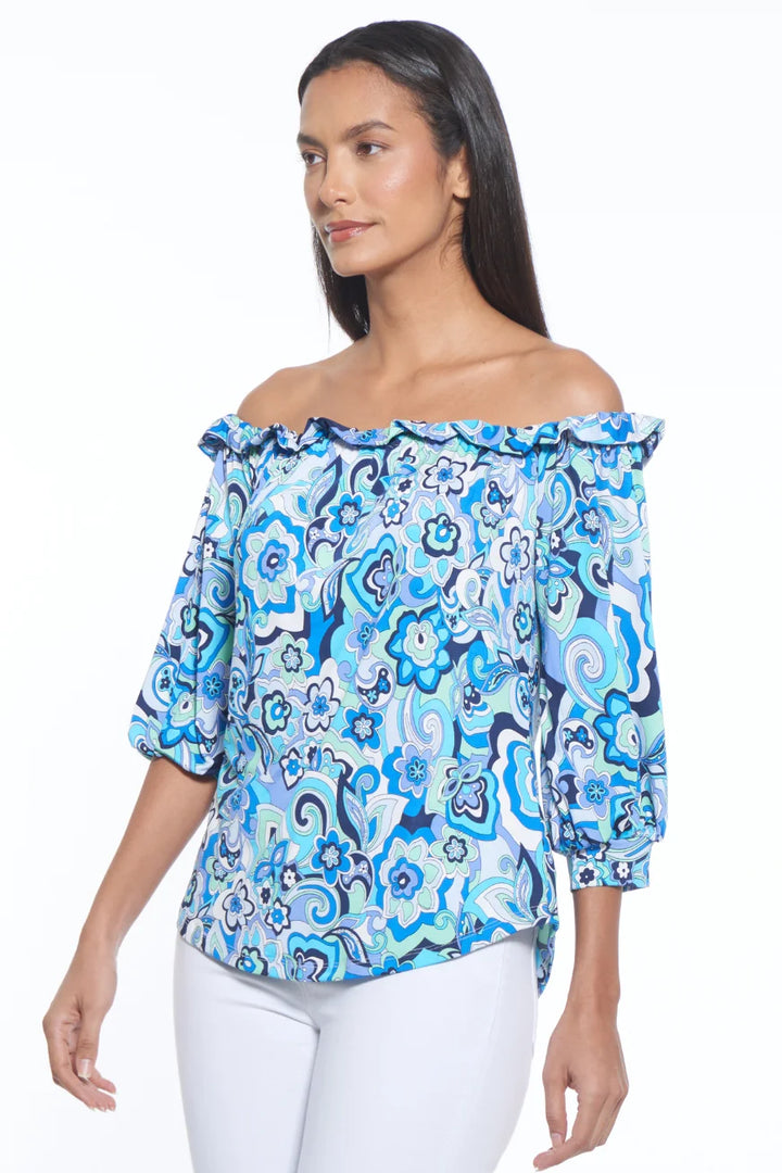 Wilson Ruffled Edge Off The Shoulder Luxe Top