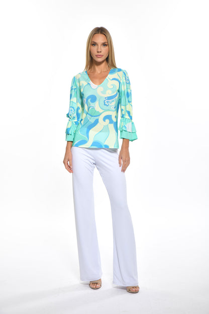 Bardot Top Blue Swirl