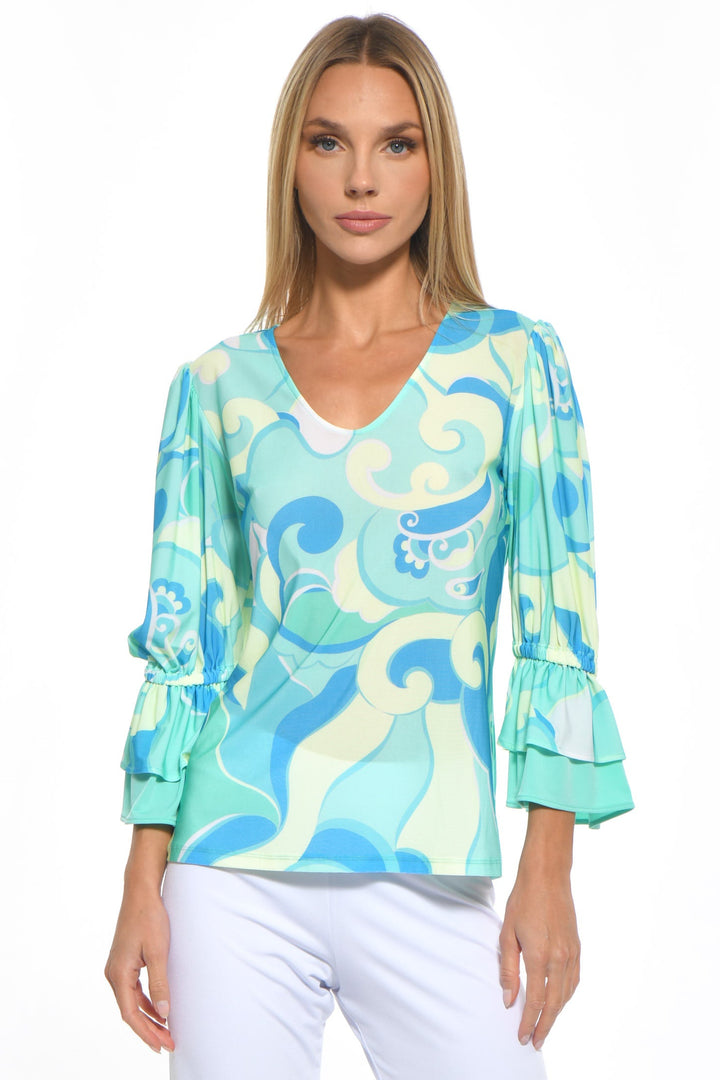 Bardot Top Blue Swirl