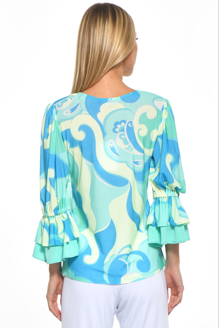 Bardot Top Blue Swirl