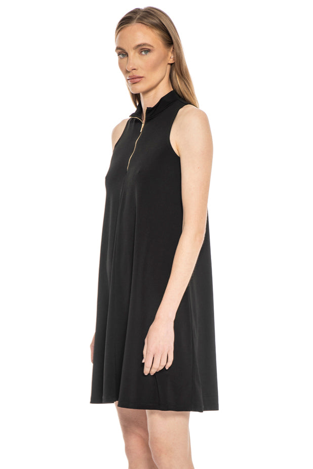 West Sleeveless Mock Neck Dress