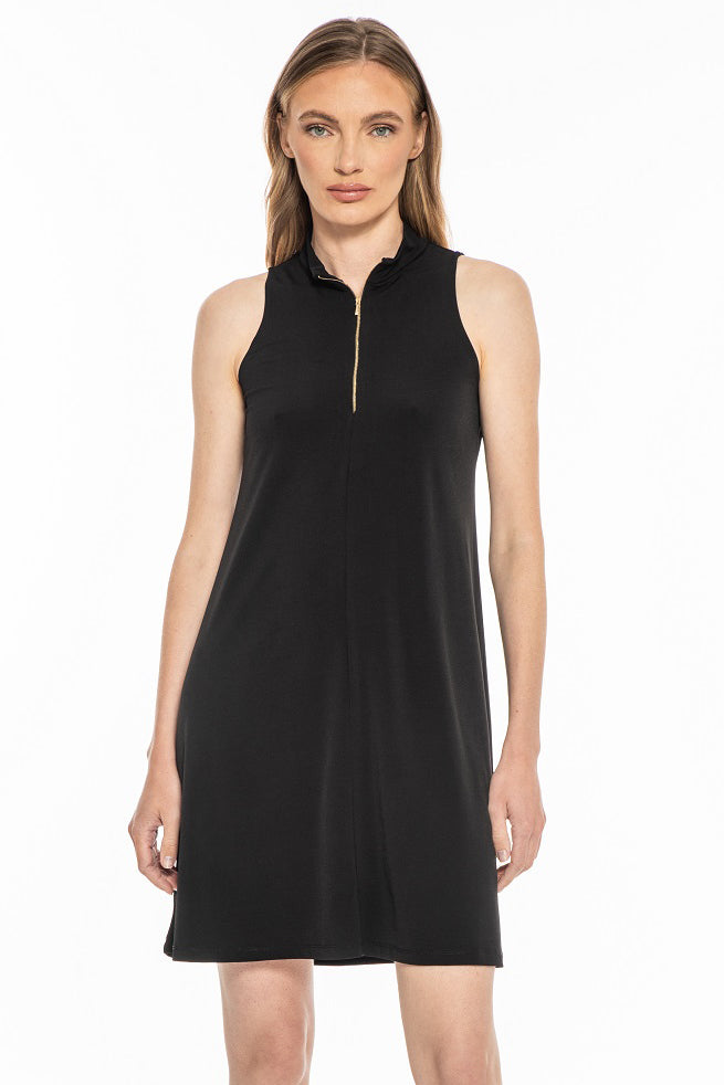 West Sleeveless Mock Neck Dress