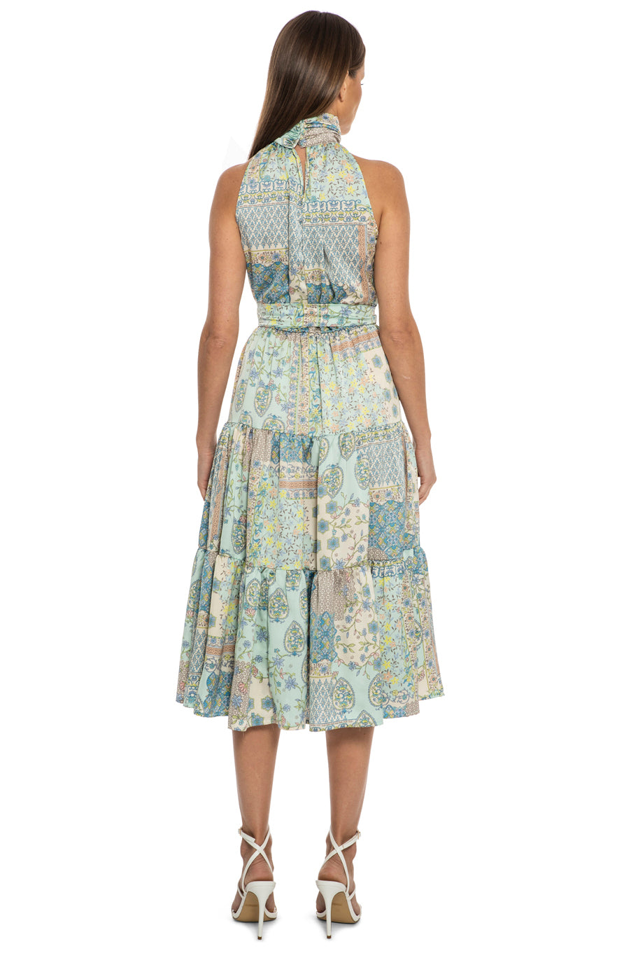 May Draped Halter A-Line Midi Dress