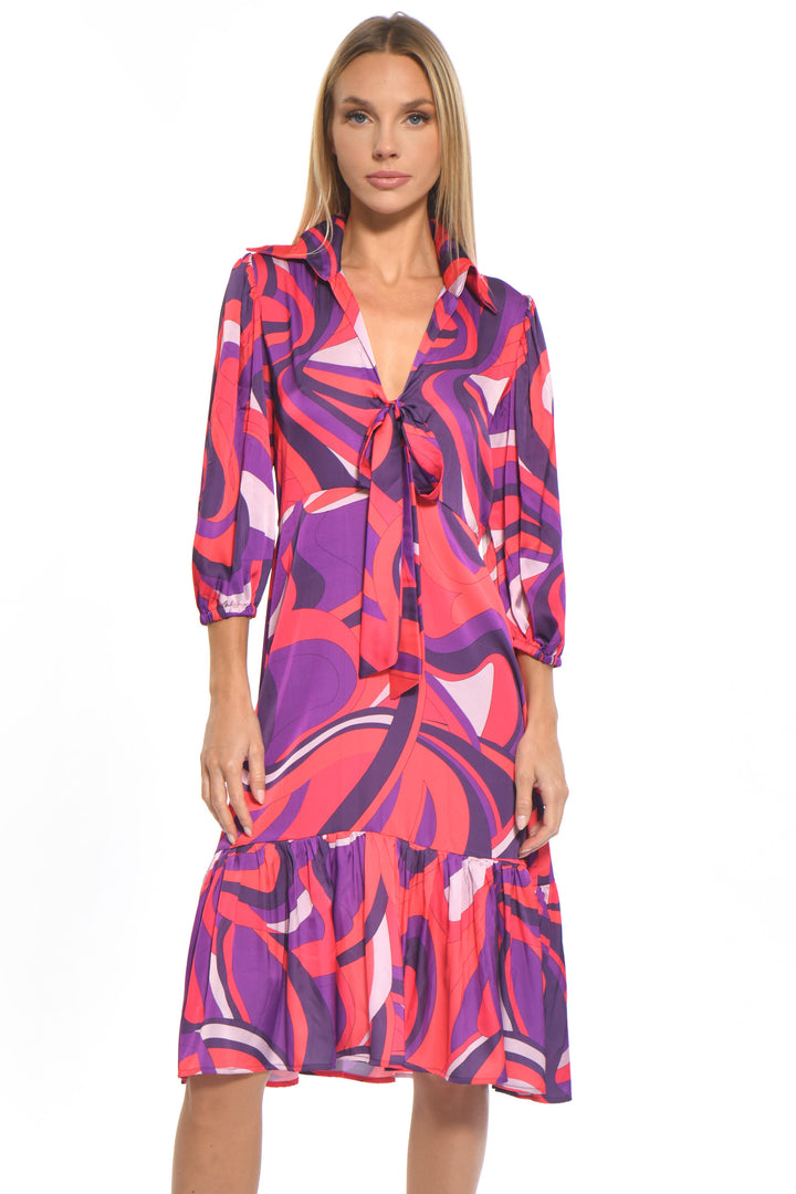 Kelly Tie Front Midi Dress