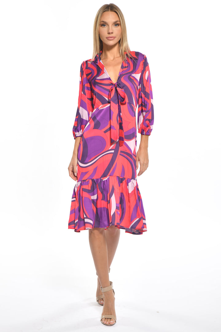Kelly Tie Front Midi Dress