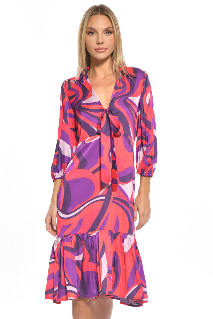 Kelly Tie Front Midi Dress