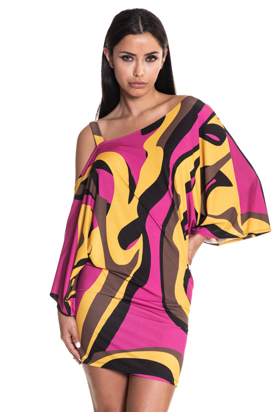 Cheryl Asymmetric Sifi Mini Dress