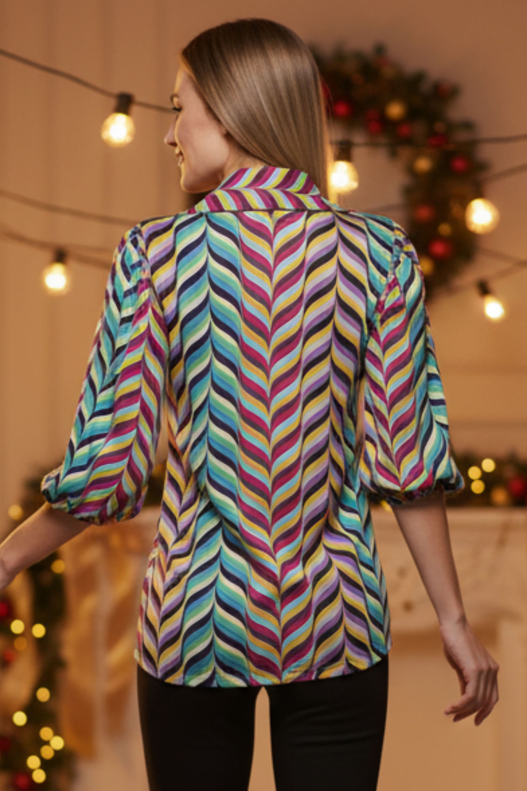 Heidi Button Down Puff Sleeve Blouse | Julian Chang