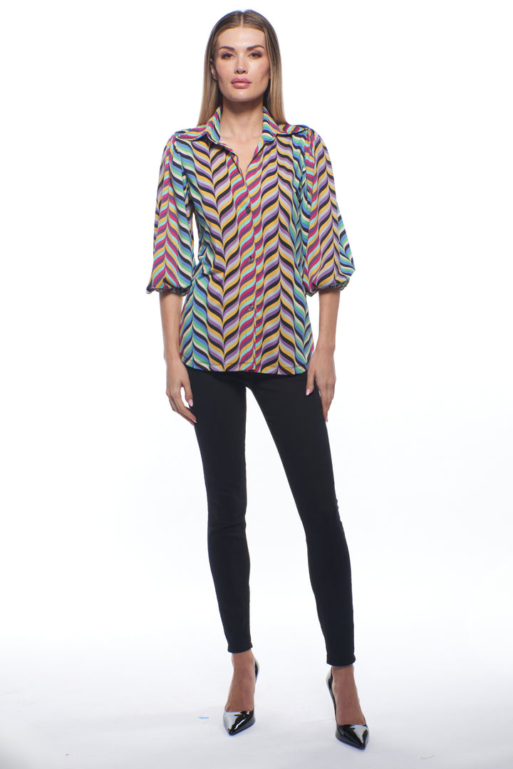 Heidi Button Down Puff Sleeve Top