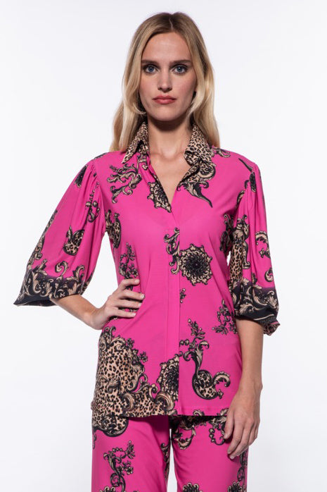 Heidi Button Down Top Puff Sleeve Top