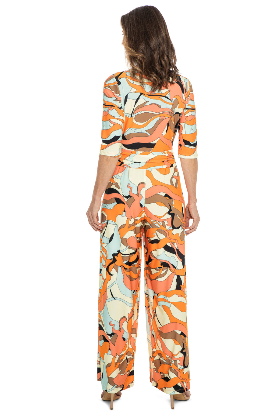 Knotted V Neck Wide Leg Jumpsuit