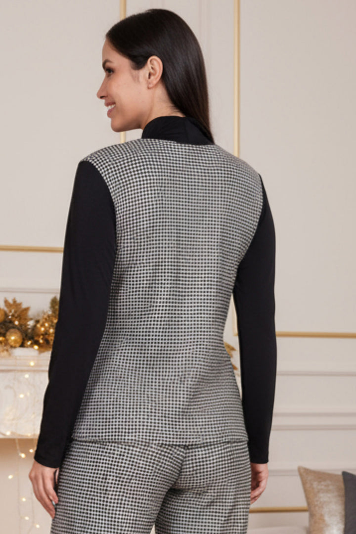 Molly Liquid Silver Fitted Long Sleeve Top