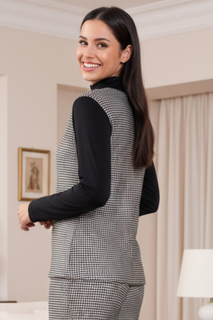 Molly Liquid Silver Fitted Long Sleeve Top