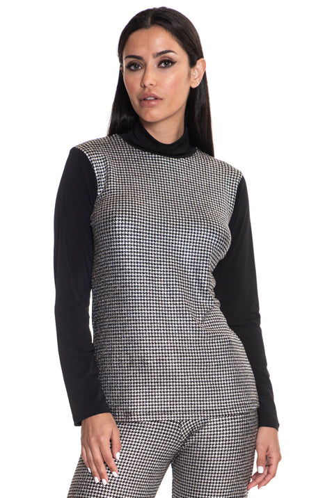 Molly Liquid Silver Fitted Long Sleeve Top