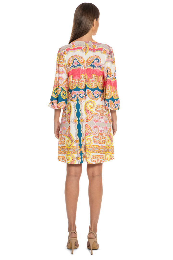 Jane Printed V Neck Cocktail Dress