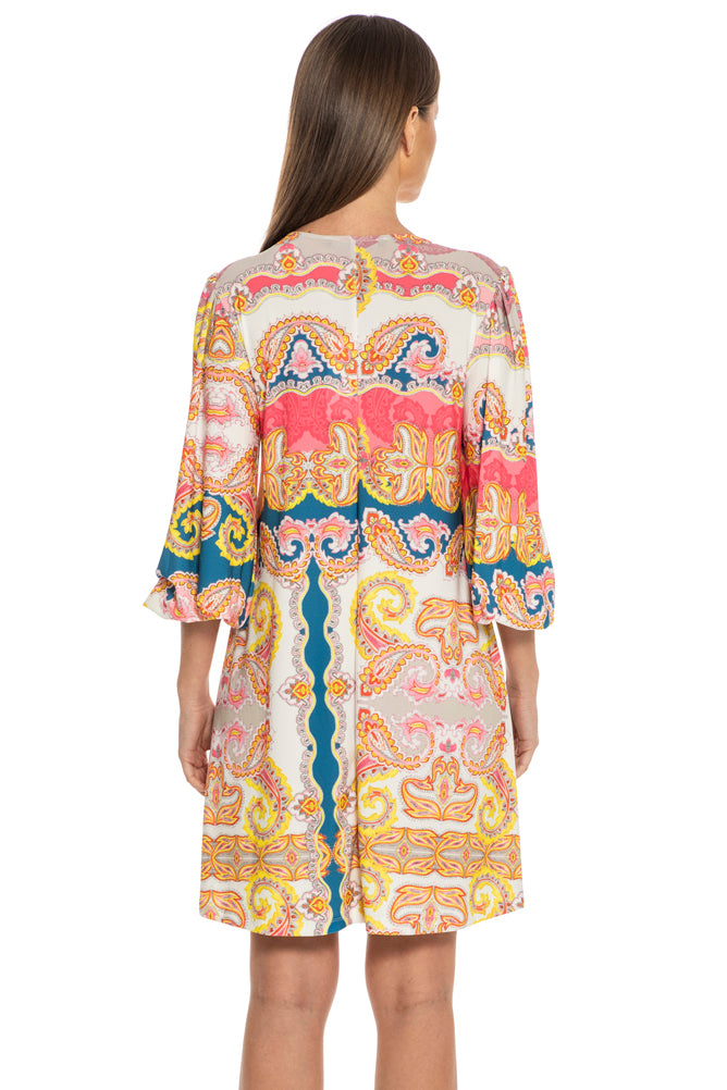 Jane Printed V Neck Cocktail Dress