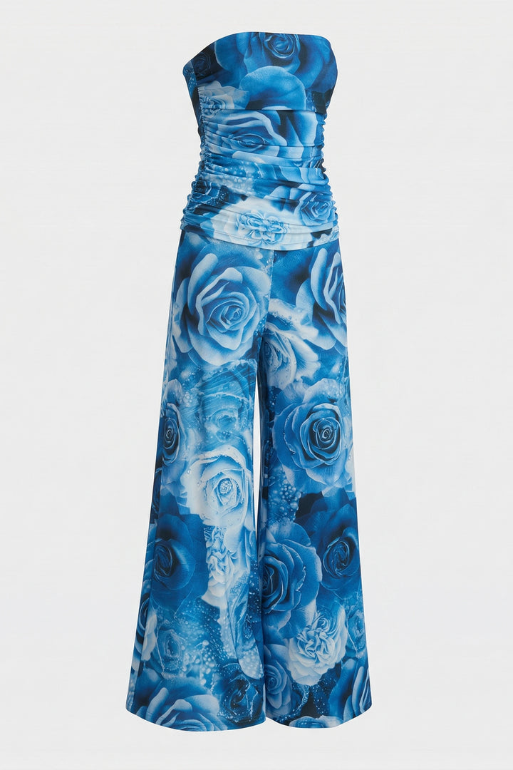 Chris Jumpsuit Porto Print side view silhouette and drape