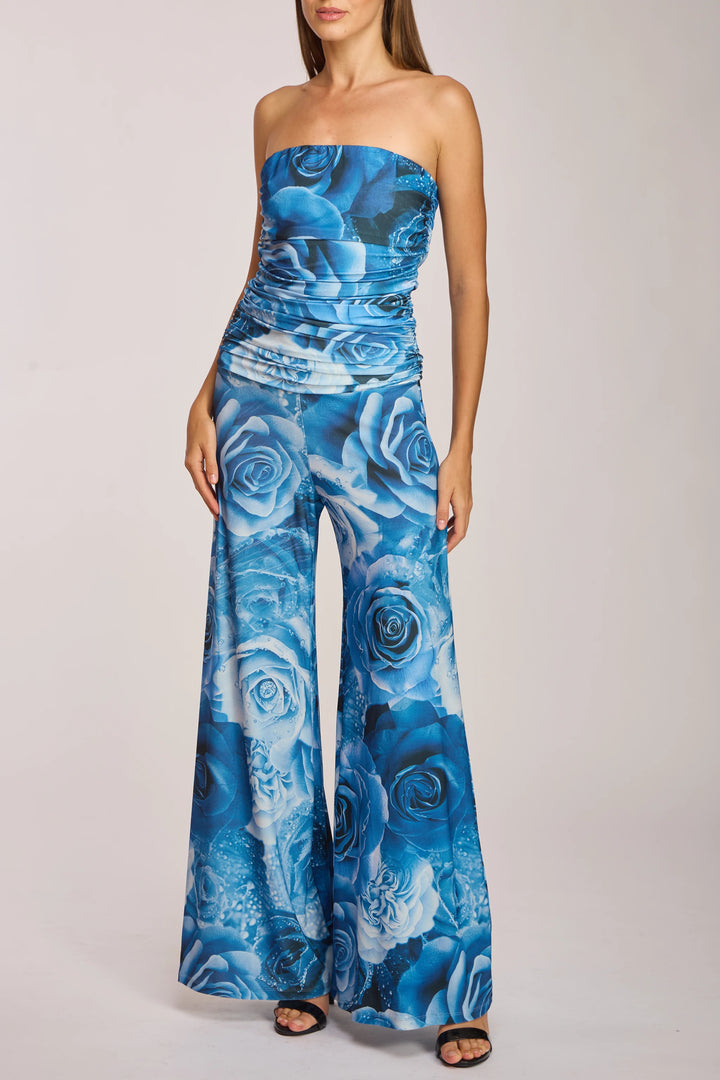Chris Jumpsuit Porto Print close up front bodice and waist detail