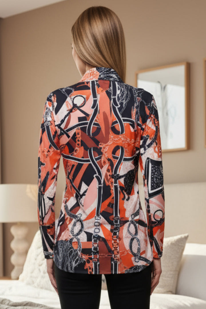 Anderson Collared V-Neck Statement Top