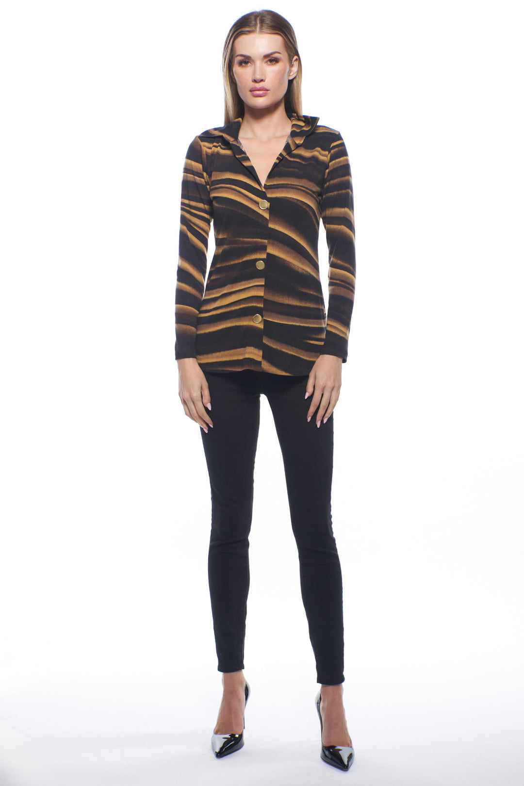 Anderson Collared V-Neck Drift Top