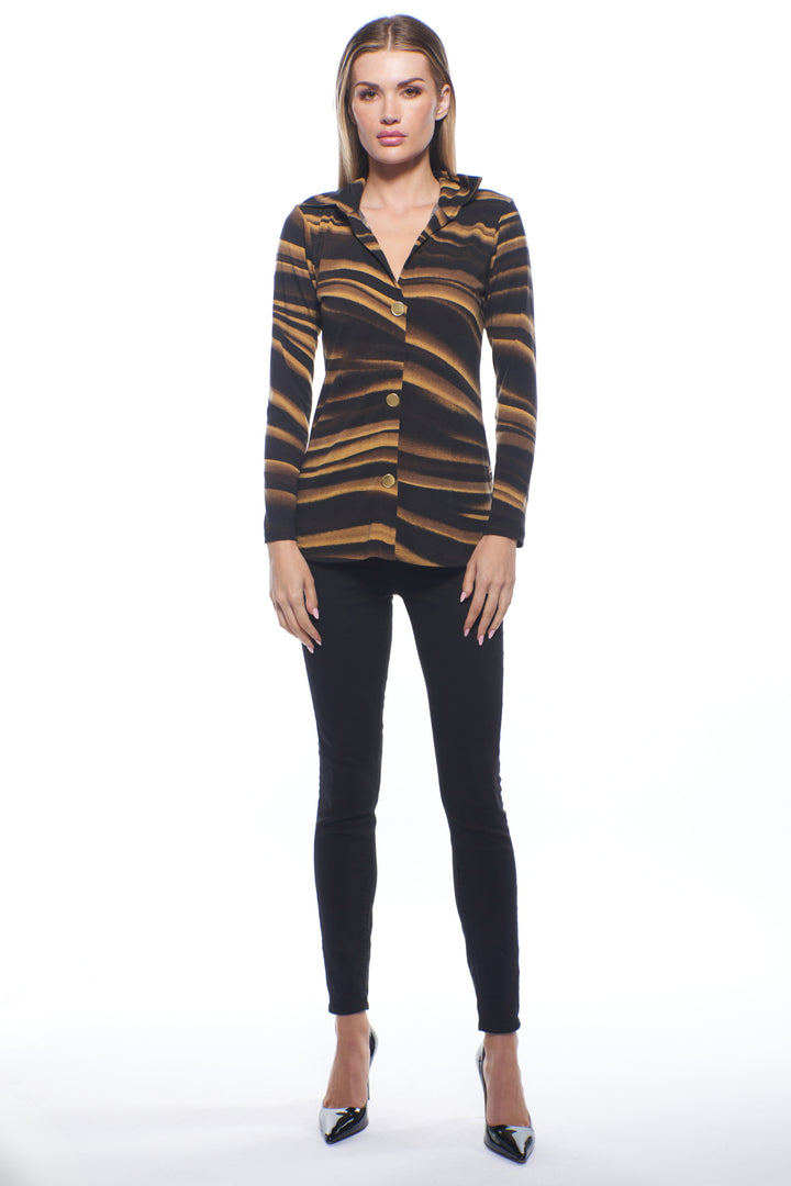 Anderson Collared V-Neck Drift Top