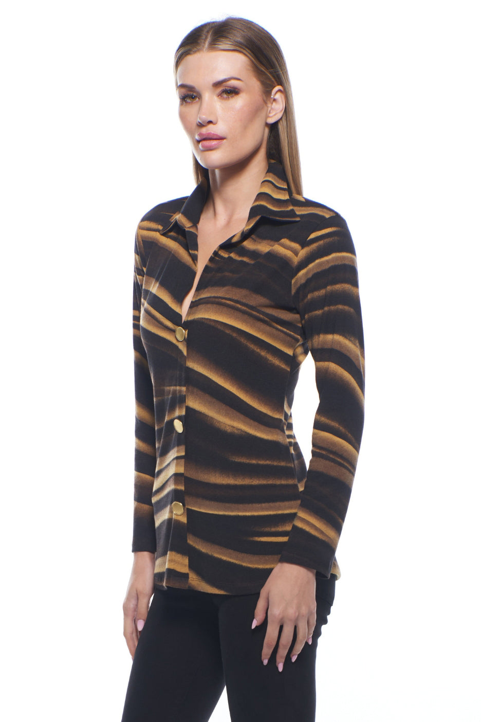 Anderson Collared V-Neck Drift Top