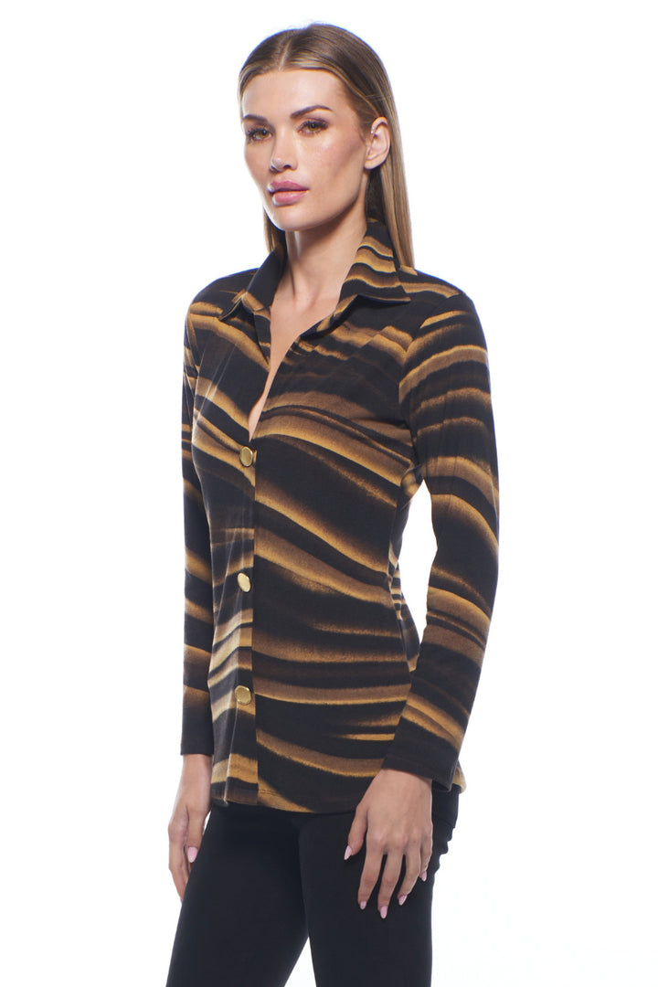 Anderson Collared V-Neck Drift Top