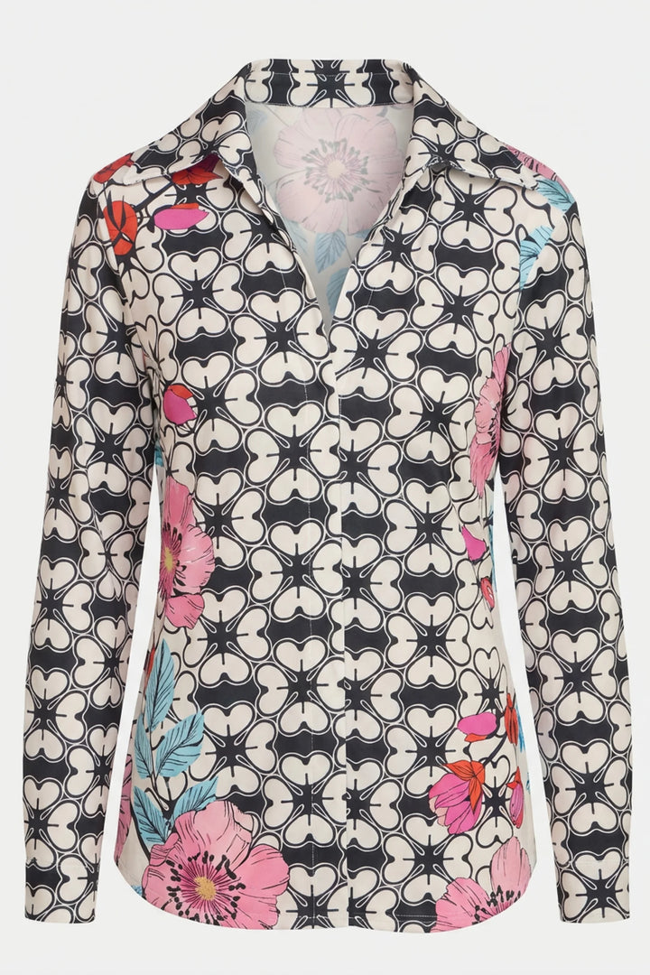 Anderson Collared V-Neck Statement Top