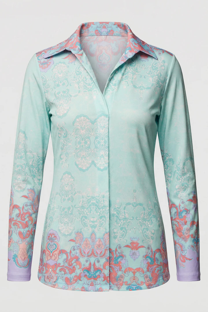 Anderson Collared V-Neck Statement Top