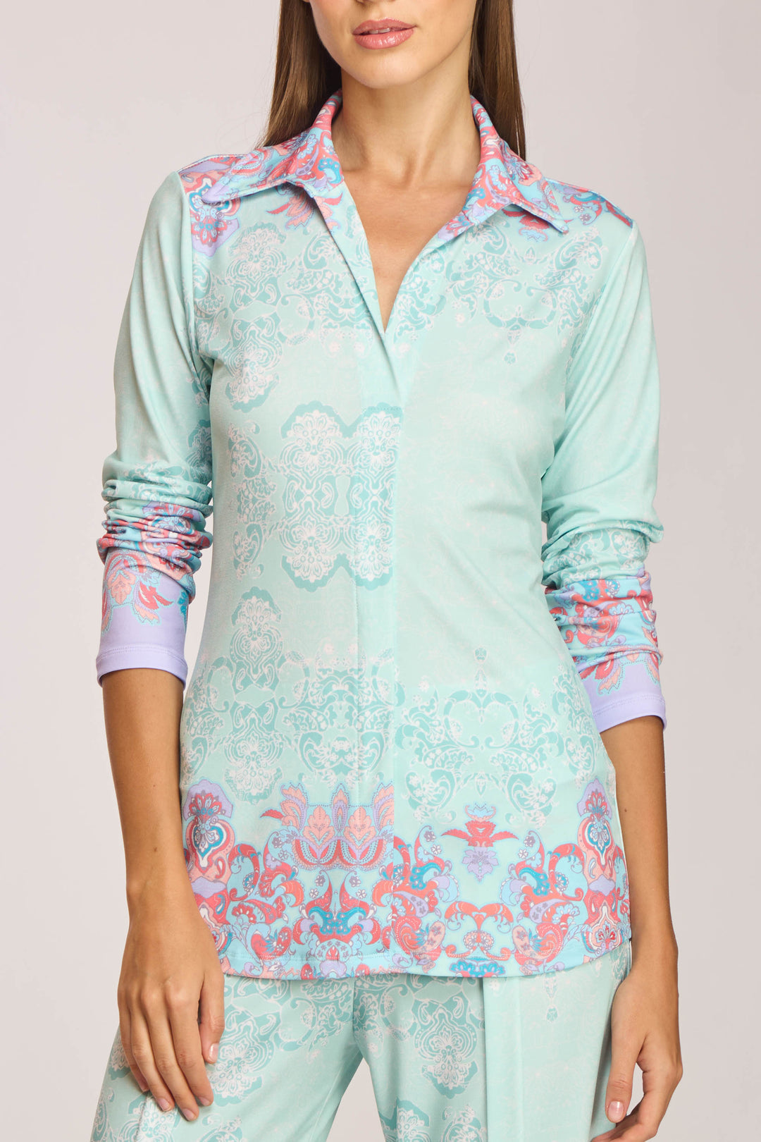 Anderson Collared V-Neck Statement Top