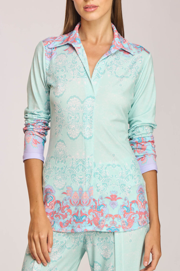 Anderson Collared V-Neck Statement Top