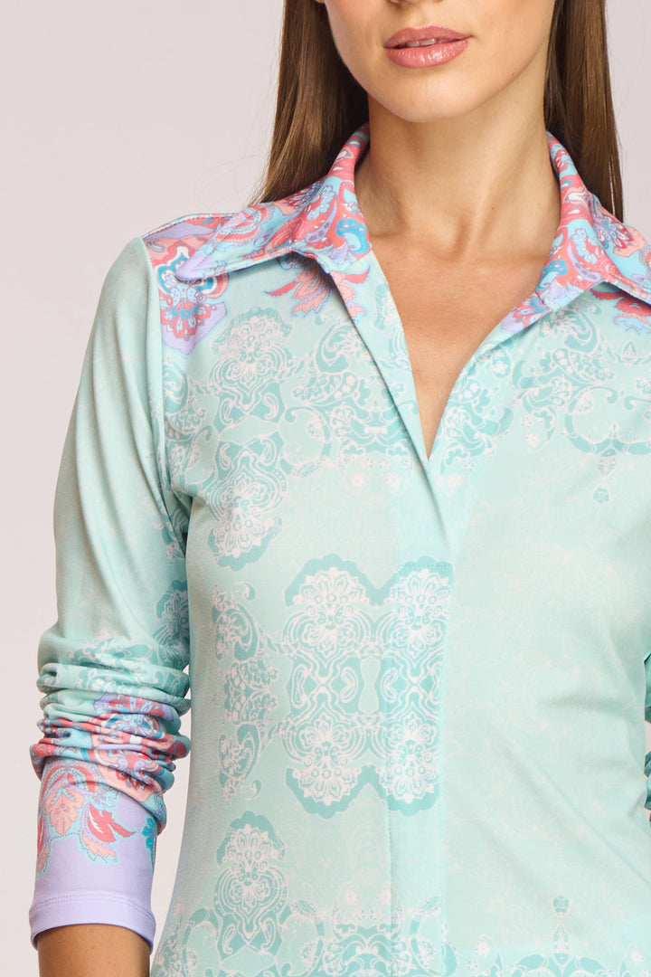 Anderson Collared V-Neck Statement Top