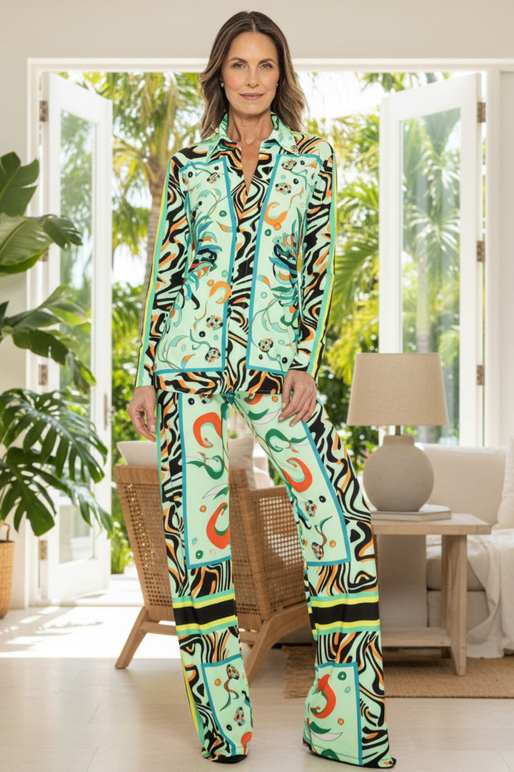 Anderson Collared V-Neck Statement Top