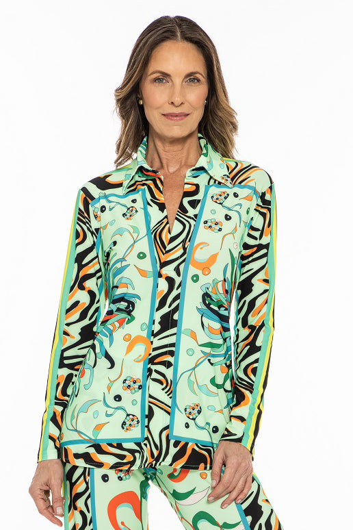 Anderson Collared V-Neck Statement Top