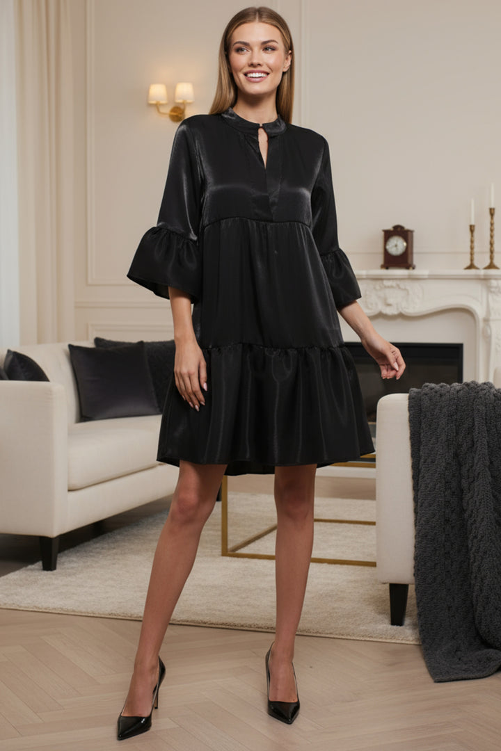 Ina Tiered Metallic Mini Dress