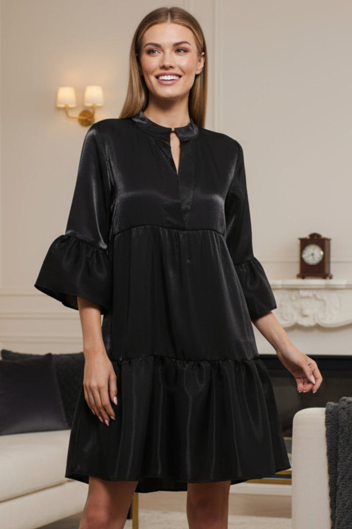 Ina Tiered Metallic Mini Dress