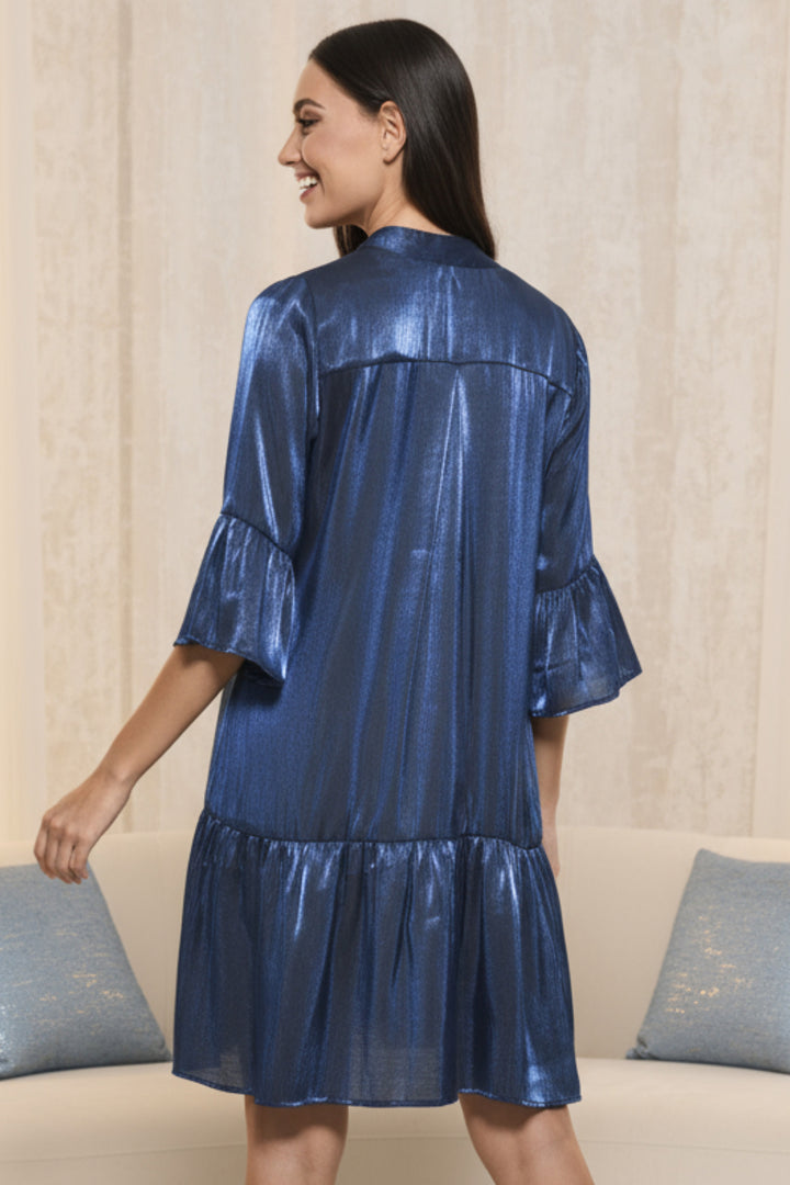 Ina Tiered Metallic Mini Dress