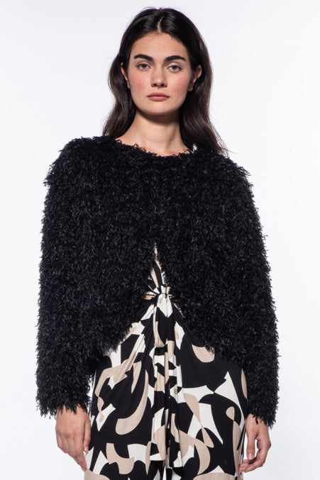 Tina Textured Cropped Bolero Jacket