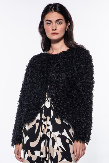 Tina Textured Cropped Bolero Jacket