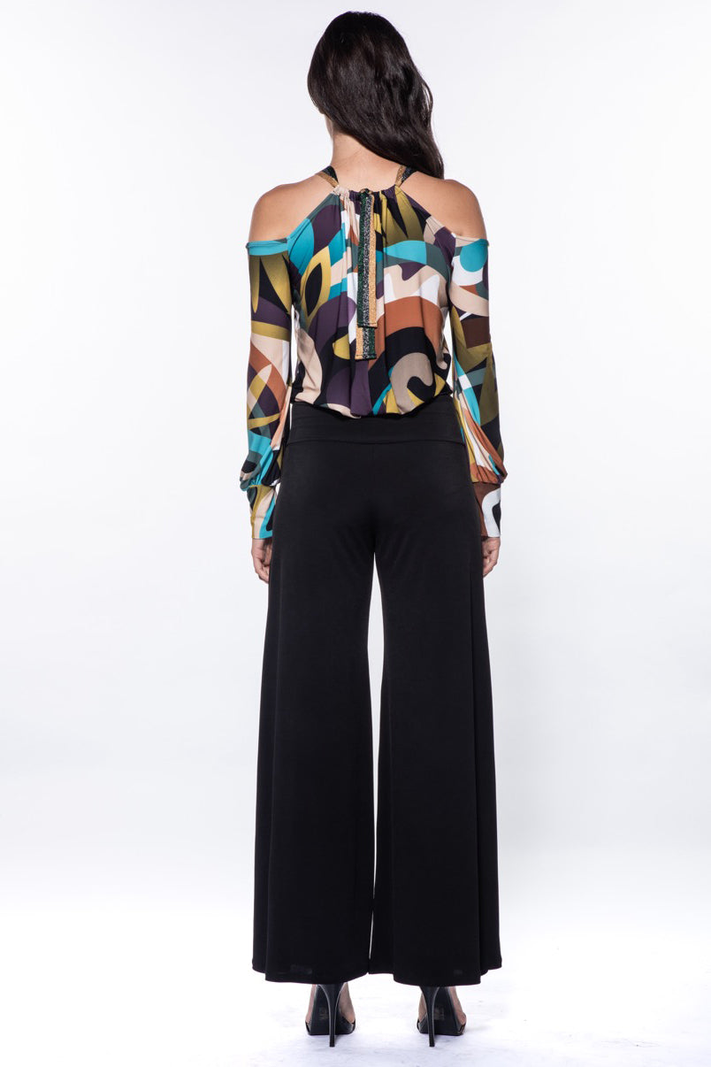 Tania Cold-Shoulder Wide Leg Jumpsuit