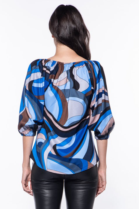 Glass Relaxed V Neck Drape Top