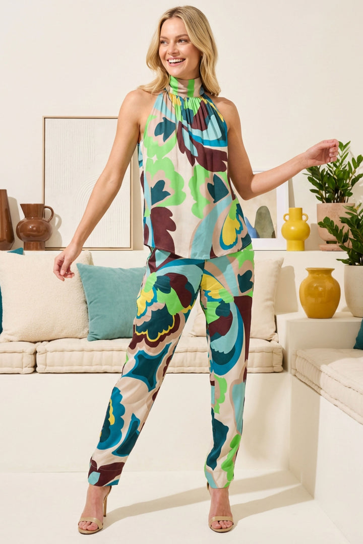 Jace Pant styled with heels for resort-ready outfit