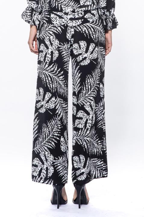 Cole Palm Print Wide Leg Pant