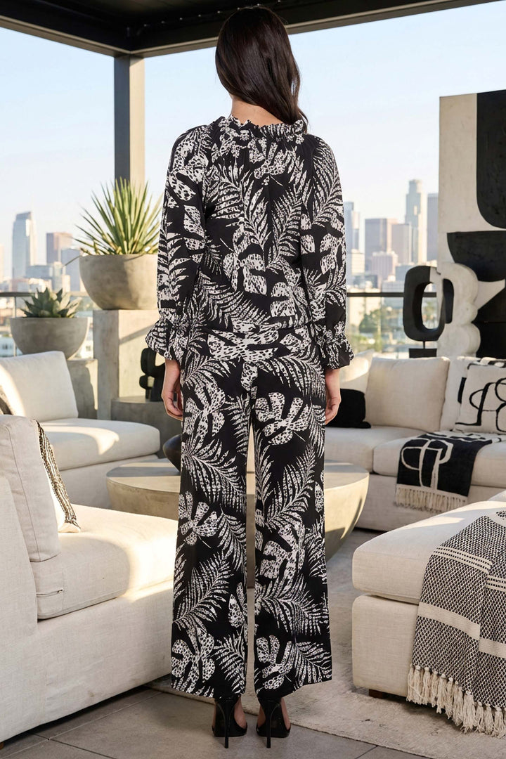 Cole Palm Print Wide Leg Pant