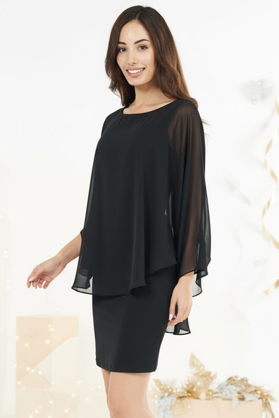 Claire Sheer Overlay Mini Dress | Julian Chang Claire Sheer Overlay Mini Dress | Julian Chang