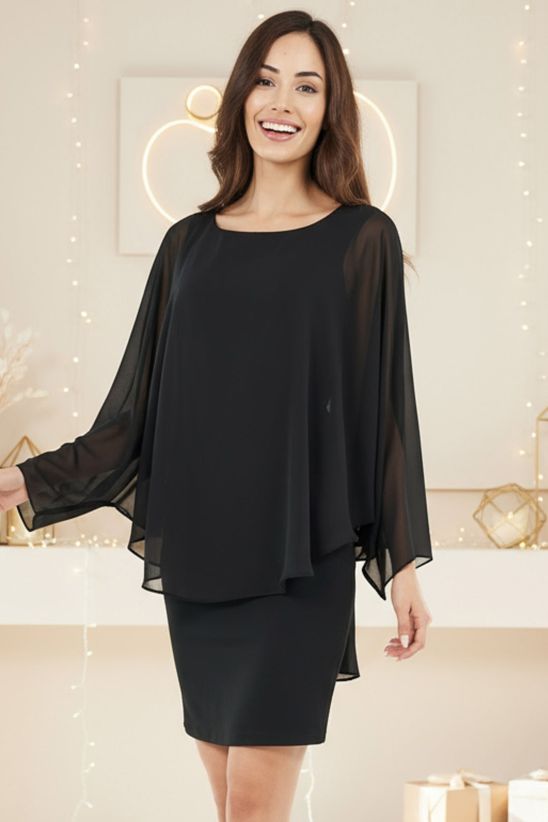 Claire Sheer Overlay Mini Dress | Julian Chang